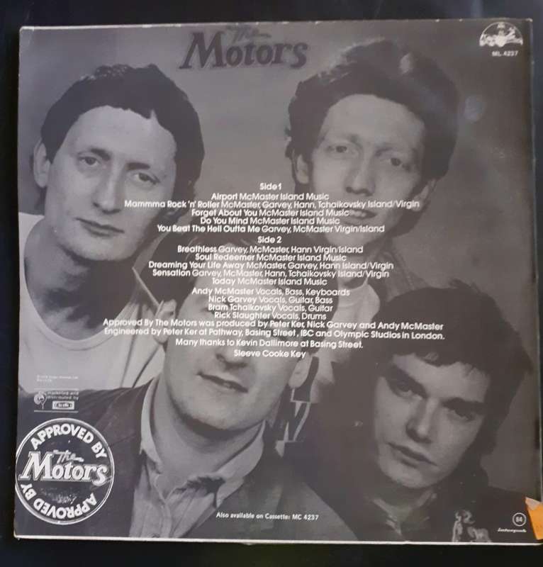 The Motors  Approved By The Motors LP Vinyl Record