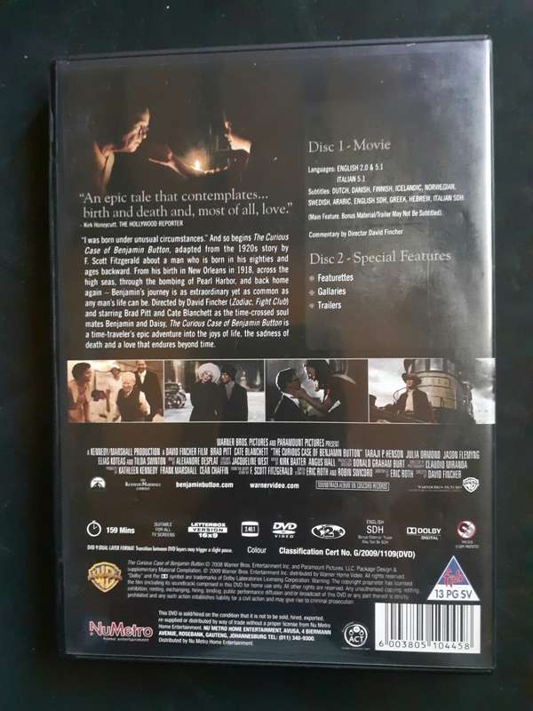 The Curious Case of Benjamin Button - Brad Pitt & Cate Blanchett (2 DVD Set)
