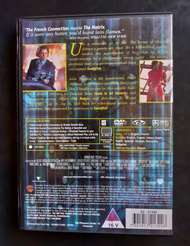 Swordfish - John Travolta & Hugh Jackman (DVD)