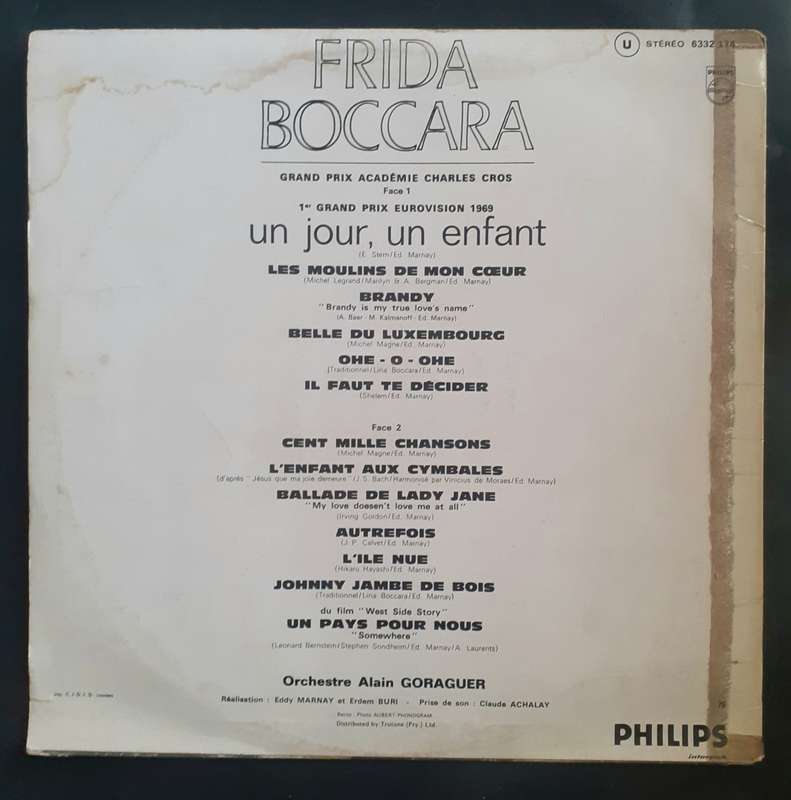 Frida Boccara - un jour, un enfant LP Vinyl Record