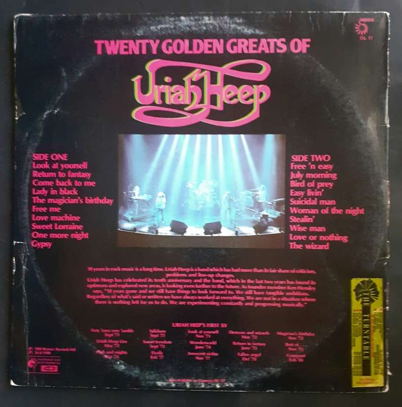 Uriah Heep - Twenty Golden Greats Of Uriah Heep LP Vinyl Record