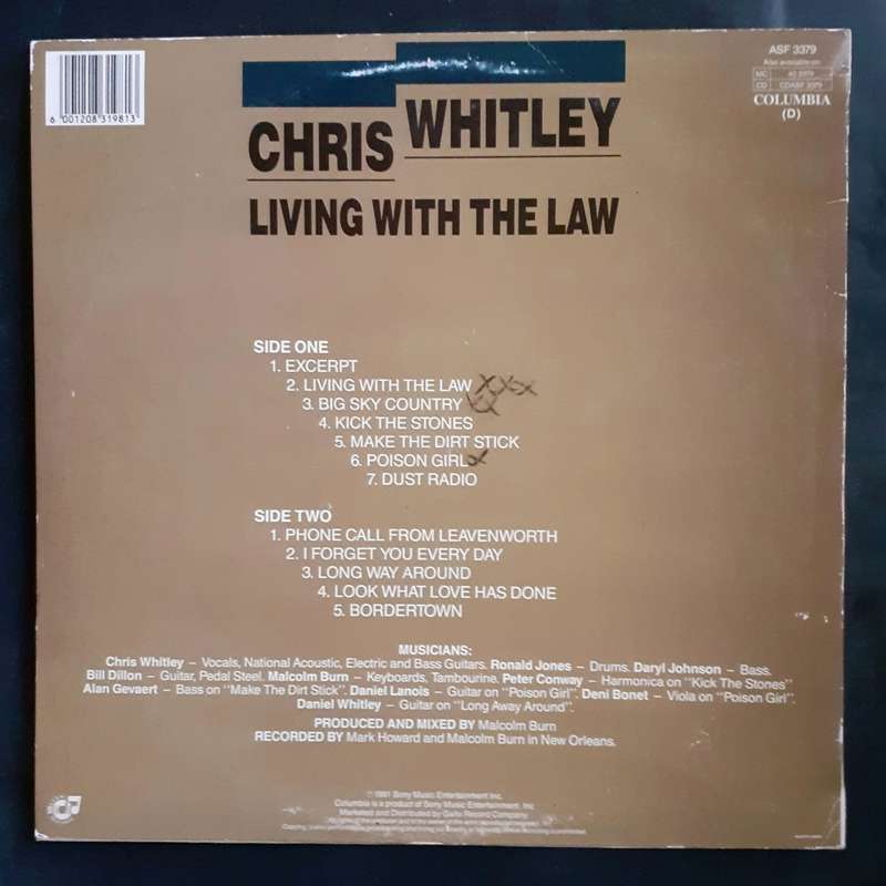 Chris Whitley - Living With The Law LP Vinyl Record