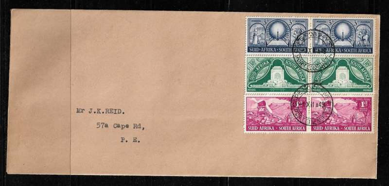 Union of South Africa - 1949 Inauguration of Voortrekker Full Set of Pairs on Cover