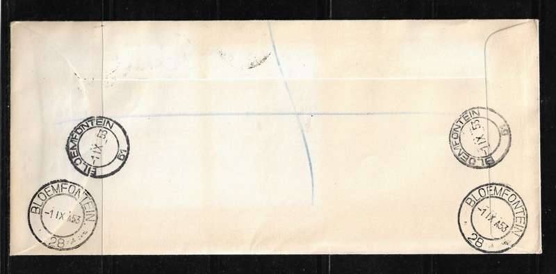 Union of South Africa - 1953 Centenary of Cape Triangular Stamps on Registered Cover
