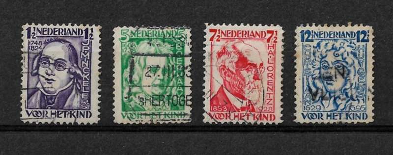 Netherlands - 1928 Famous Scientists Full Set of 4 Stamps Fine Used
