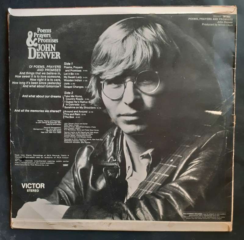 John Denver - Poems, Prayers & Promises LP Vinyl Record
