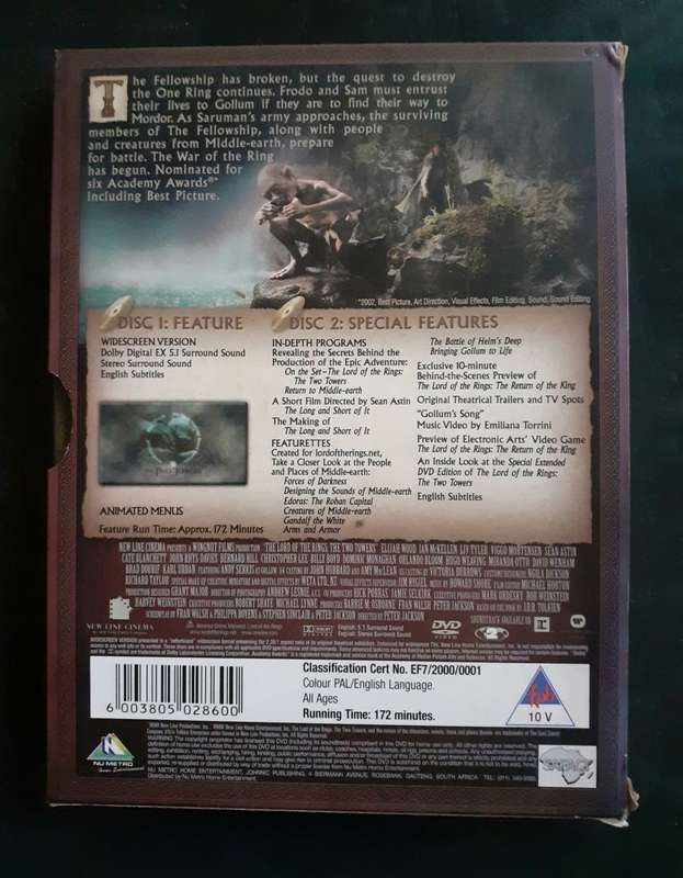 The Lord of The Rings - The Two Towers (2 DVD Set)
