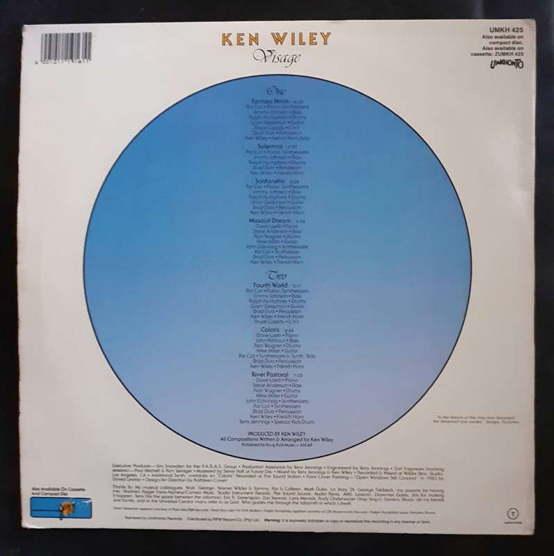 Ken Wiley - Visage LP Vinyl Record