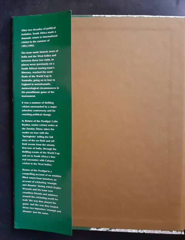 Return of the Prodigal - South Africa`s Cricketing Comeback by Colin Bryden (Hardcover)