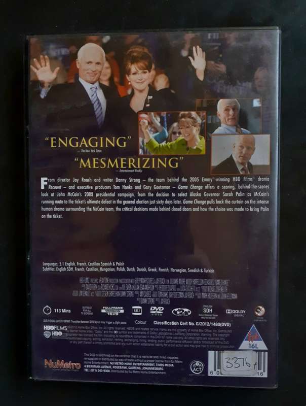 Game Change - Julianne Moore & Woody Harrelson (DVD)