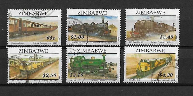 Zimbabwe - 1997 Railway Centenary Full Set of 6 Stamps Fine Used