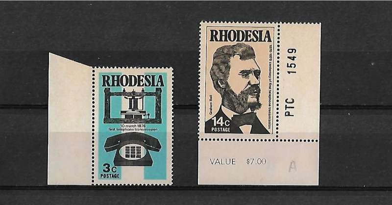 Rhodesia - 1976 Telephone Centenary Full Set of 2 Stamp MNH