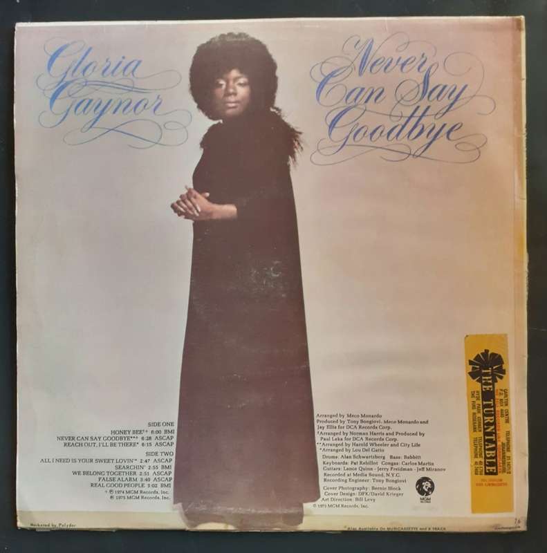 Gloria Gaynor - Never Can Say Goodbye LP Vinyl Record