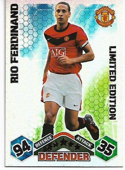 Rio Ferdinand - Manchester United 2009/10 MATCH ATTAX Limited Edition Trading Card