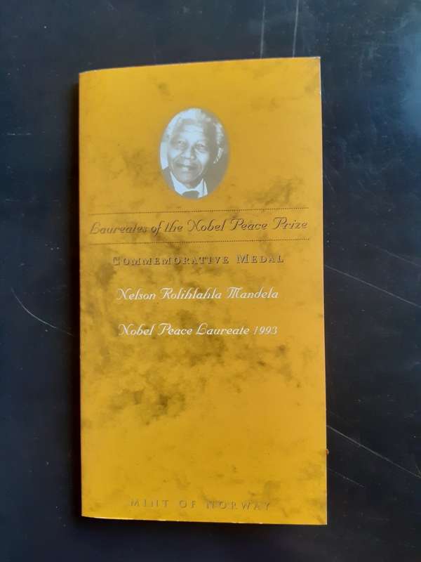 Nelson Mandela 1OZ Silver Medallion Mint of Norway Winner of Nobel Prize