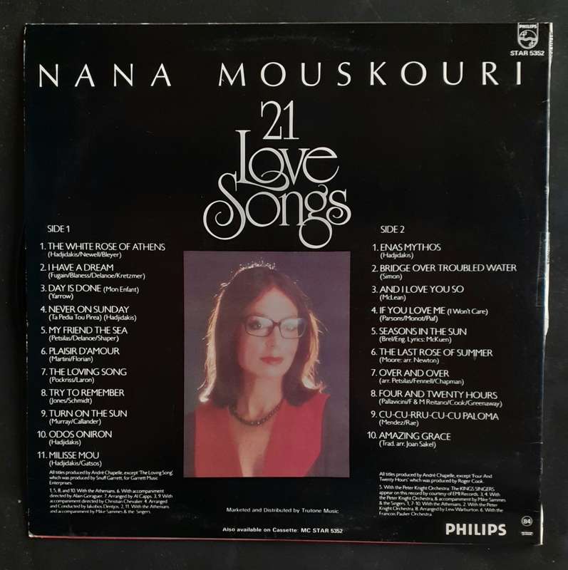 Nana Mouskouri 21 Love Songs LP Vinyl Record