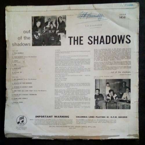 The Shadows - Out of The Shadows LP Vinyl Record