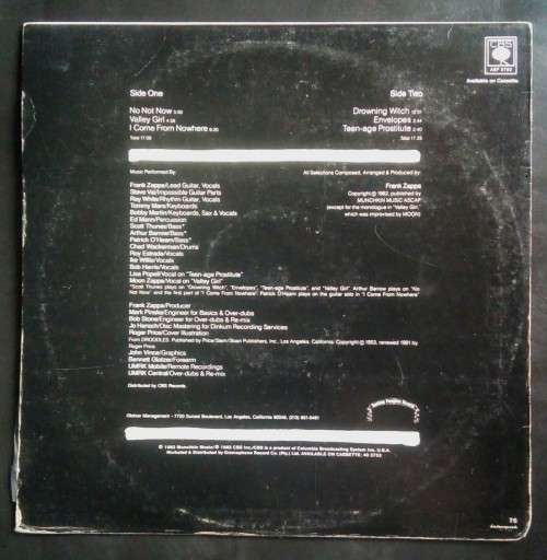 Frank Zappa - Ship Arriving Too Late To Save A Drowning Witch LP Vinyl Record