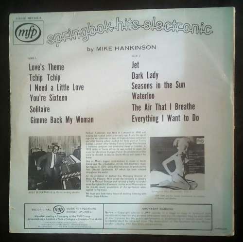 Springbok Hits Electronic Vol.2 LP Vinyl Record
