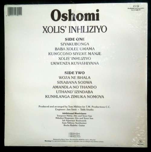 Oshomi - Xolis` Inhliziyo LP Vinyl Record (New & Sealed)