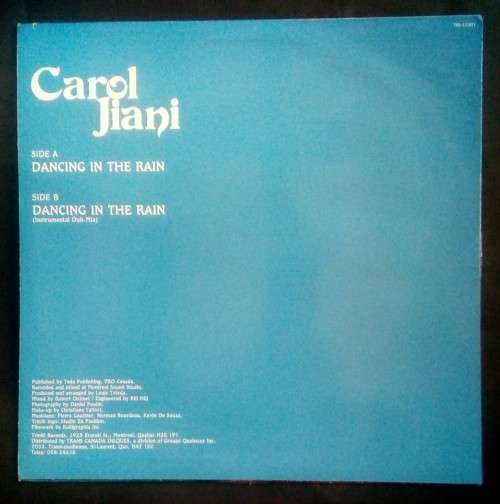 Carol Jiani - Dancing in The Rain 12` Single Vinyl Record - Canada Pressing