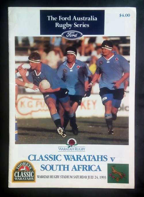 Warathahs vs South Africa 1993 Tour Match Programme