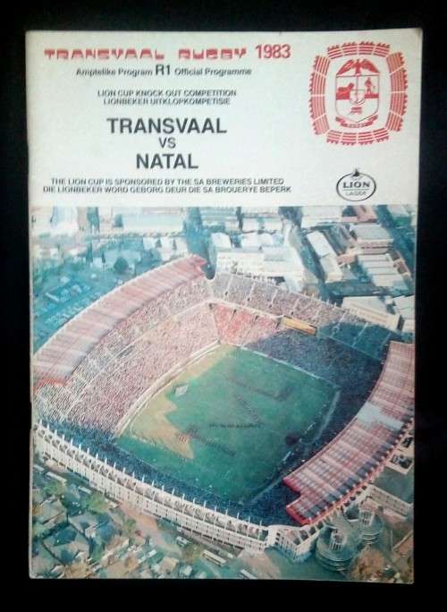 Transvaal vs Natal 1983 Lion Cup Semi Final Match Programme