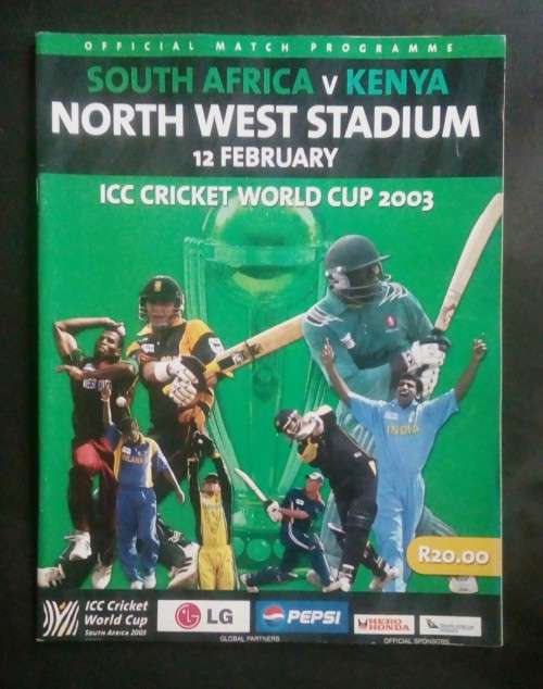 South Africa vs Kenya 2003 ICC Cricket World Cup Match Programme