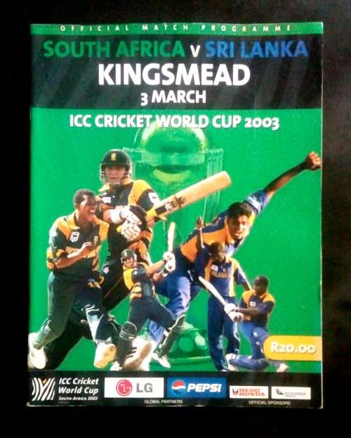 South Africa vs Sri Lanka 2003 ICC Cricket World Cup Match Programme