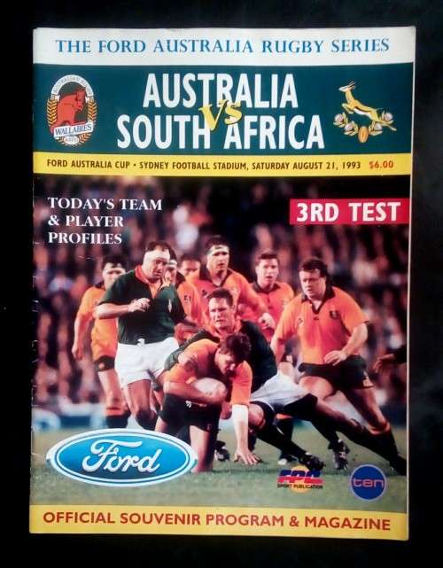 Australia vs South Africa 1993 3rd Test Match Programme