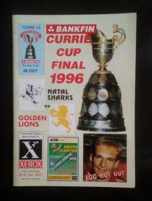 Transvaal vs Natal 1996 Currie Cup Final Match Programme