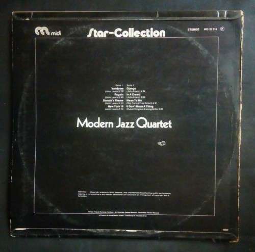 Modern Jazz Quartet - Star-Collection LP Vinyl Record - Germany Pressing