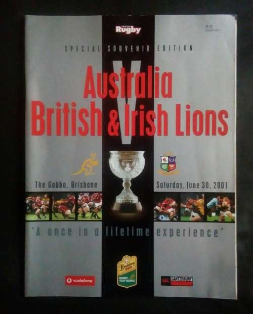 Australia vs British Lions 2001 1st Test Match Programme
