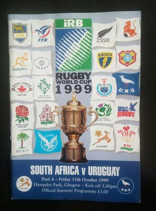 South Africa vs Uruguay 1999 Rugby World Cup Group Stage Match Programme