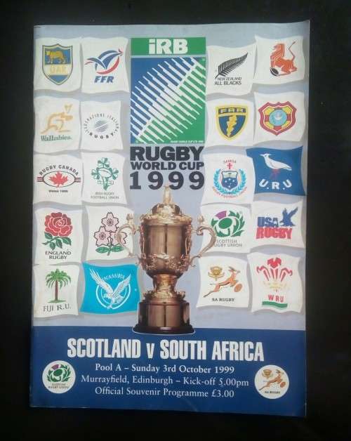 Scotland vs South Africa 1999 Rugby World Cup Group Stage Match Programme