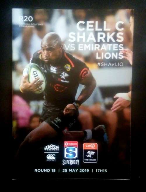 Sharks vs Lions 2019 SupeRugby Match Programme