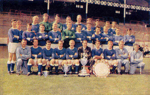 EVERTON F.C. TEAM - 1963 HORNET INTERNATIONAL CUP TEAMS CARD ( VERY RARE )