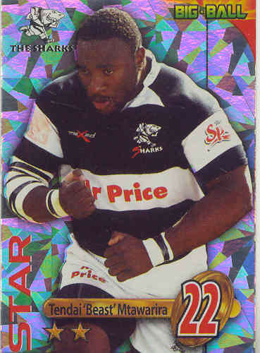BEAST MTAWARIRA - 2010 BIG BALL RUGBY STAR CARD