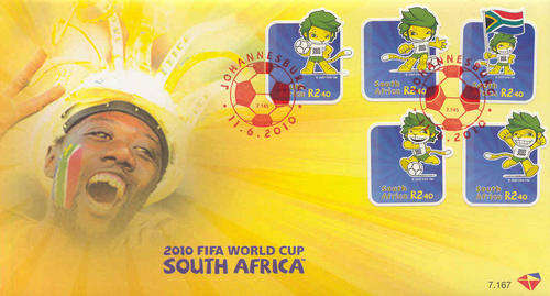 2010 FIFA WC ZAKUMI FIRST DAY COVER 7.167