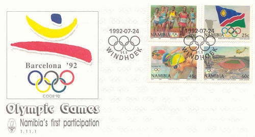 1992 Olympic Games Barcelona Namibia First Participation FDC