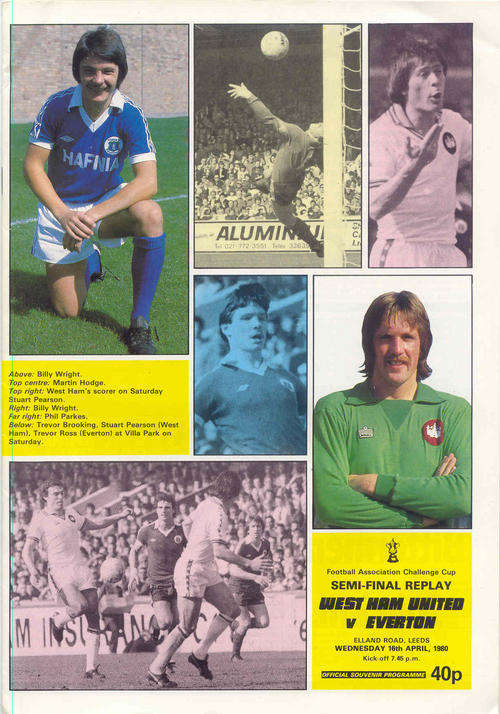 EVERTON v WESTHAM 1980 FA CUP SEMI FINAL REPLAY OFFICIAL MATCHDAY PROGRAMME