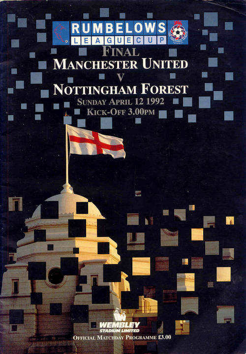 Manchester United vs Nottingham Forest 1992 League Cup Final Official Match Programme