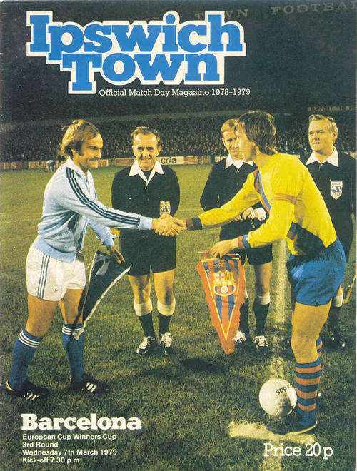 Ipswich Town v Barcelona 1978/79 ECWC CUP 1/4 Final 1st Leg Programme