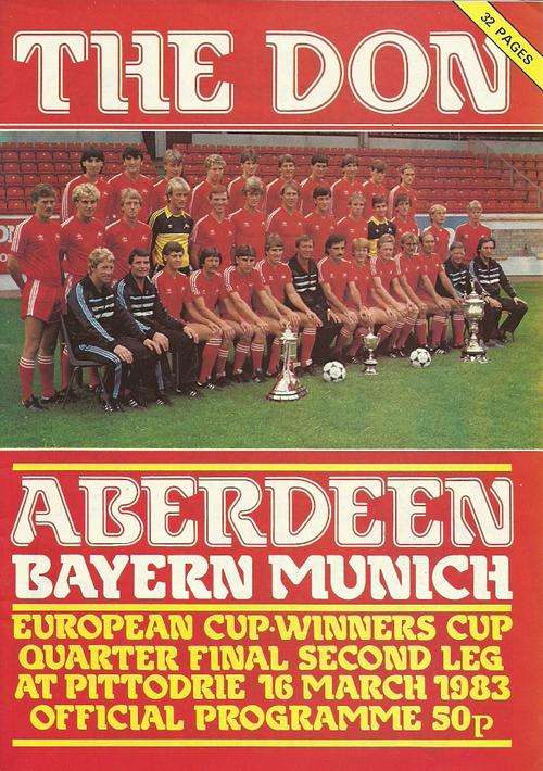 Aberdeen v Bayern Munich 1982/83 European CWC 1/4 Final, 2nd Rnd Match Programme