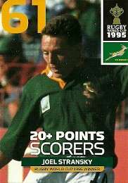 JOEL STRANSKY - 2011 RUGBY WORLD CUP COLLECTION 20+ POINTS SCORERS CARD 170