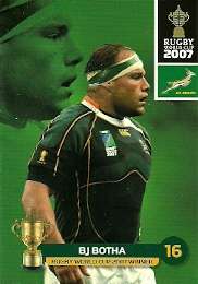 BJ BOTHA - 2011 RUGBY WORLD CUP COLLECTION BASE CARD 133