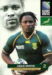 LWAZI MVOVO - 2011 RUGBY WORLD CUP COLLECTION BASE CARD 088