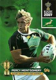 PERCY MONTGOMERY - 2011 RUGBY WORLD CUP COLLECTION BASE CARD 151