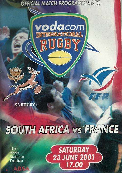 South Africa v France 2001 2nd Test Match Programme