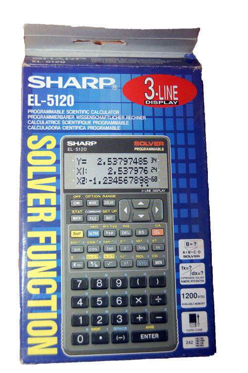 Box for Sharp programmable scientific calculator